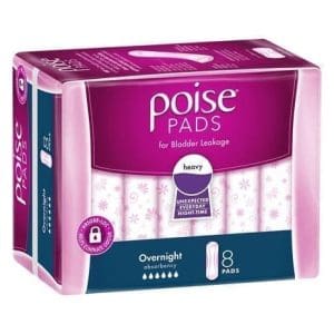 Poise Overnight Pads 8 Pack