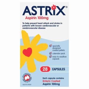 Astrix Aspirin 100mg 28 Capsules