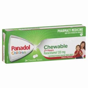 Panadol Children Chewable Tablets 3+ Years, Cherry Flavour, 24 Tablets