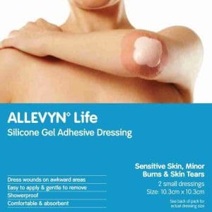 Allevyn Life Silicone Gel Adhesive Dressing 10.3cm X 10.3cm 2 Pack