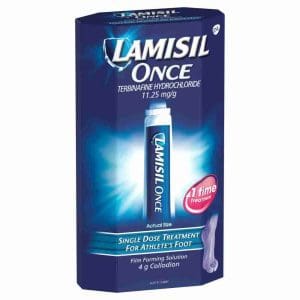 Lamisil Once Single Dose Athlete Fs Foot Treatment Relieves Itching Burning Cracking Symptoms Antifungal Solution 4G
