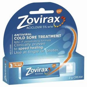 Zovirax Cold Sore Treatment Cream Pump 2G