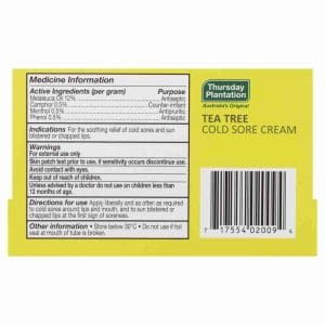 Thursday Plantation Tea Tree Cold Sore Cream 10g - Image 4