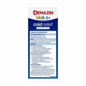 Demazin Kids 6+ Cold Relief Colour Free Syrup 100ml - Image 4