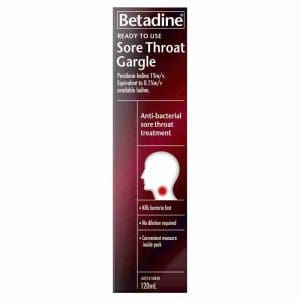Betadine Ready To Use Sore Throat Gargle 120ml Artg Id 50838