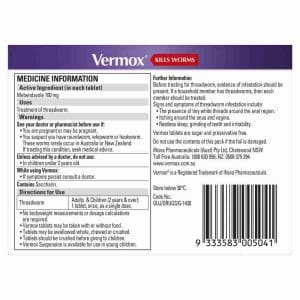 Vermox Worming Treatment Orange 2 Tablets - Image 3