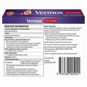 Vermox Worming Treatment Orange 2 Tablets - Image 4
