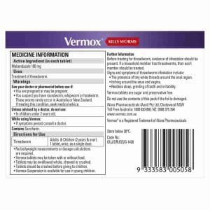 Vermox Worming Treatment Orange 4 Tablets - Image 4