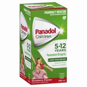 Panadol Children 5 - 12 Years Colourfree suspensionension, Strawberry Flavour, 100ml