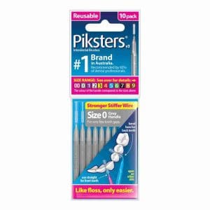 Piksters Interdental Brushes Grey Size 0 10 Pack