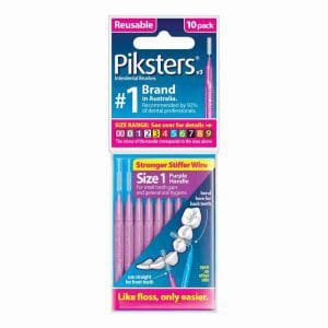 Piksters Interdental Brushes Purple Size 1 10 Pack