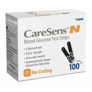 Caresens N Blood Gluclose Test Strips 100 Pack - Image 1