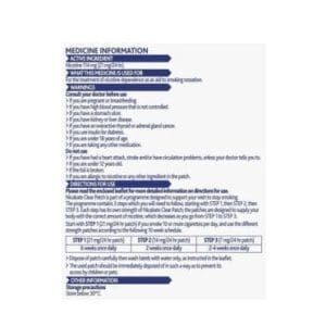 Nicabate Clear Patch Quit Smoking Step 1 21mg 7 Pack - Image 3