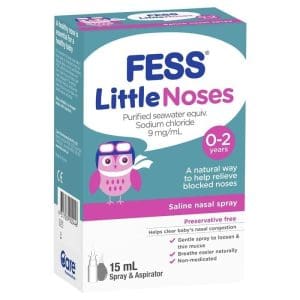 3* Fess Little Noses Saline Nose Spray + Aspirator 15ml - Image 2