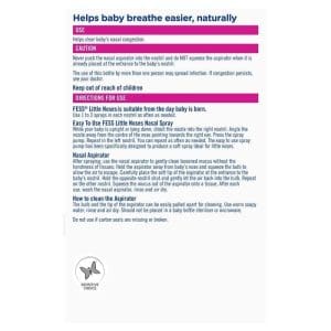 3* Fess Little Noses Saline Nose Spray + Aspirator 15ml - Image 3