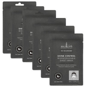 6* Sukin Oil Balancing Shine Control Sheet Mask Sachet 25ml