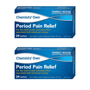 2* Chemists' Own Period Pain Relief Associated With Menstrual Cramps 24 Tablets