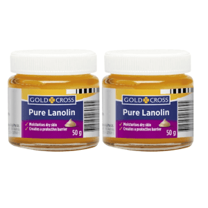 2* Gold Cross Pure Lanolin - Dry Skin Care Hand Lotion Barrier 50G