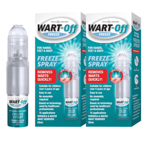 2 x Wart Off Freeze Spray - Remove Warts That Works In 10-14 Days 38ml = 76ml