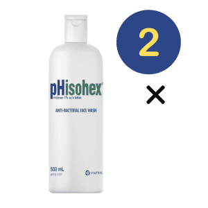 2* Phisohex Antibacterial Face Wash Triclosan Lotion Treats Acne & Pimples 500ml