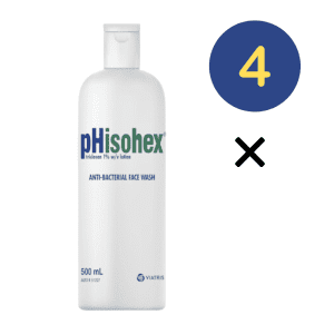 4* Phisohex Antibacterial Face Wash Triclosan Lotion Treats Acne & Pimples 500ml