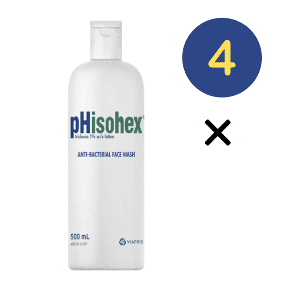 4x Phisohex Antibacterial Face Wash Triclosan Lotion Treats Acne & Pimples 500ml