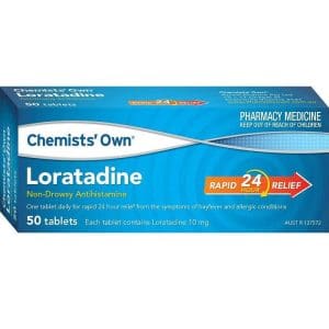 Chemists' Own Loratadine 10mg Non - Drowsy Antihistamine 24Hour Relief 50 Tablets
