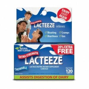 Lacteeze 120 Chewable Tablets Extra Strength Lactase Enzyme *Enjoy Dairy Again - Image 3