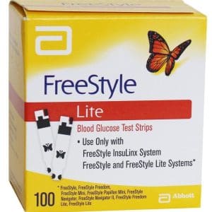 Abbott Freestyle Lite Glucose Strip Self Testing Freedom Insulinx 100 Pack