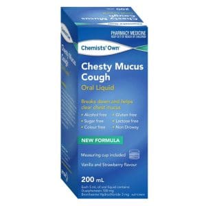 Chemists' Own Chesty Mucus Cough Oral Liquid Helps Clear Chest Mucus 200ml