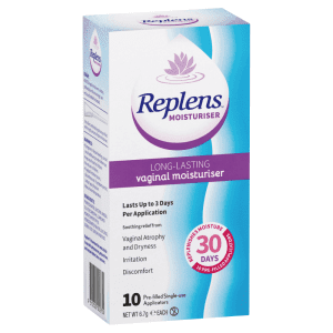 Replens Long Lasting Vag Moisturiser 10 Pack, Hormone - Free & Soothing Relief - Image 1