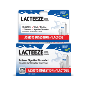 Lacteeze 120 Chewable Tablets Extra Strength Lactase Enzyme *Enjoy Dairy Again