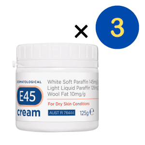 3* E45 Dermatological Cream Skin Care Tube For Dry Skin Condition, Non - Greasy 125G