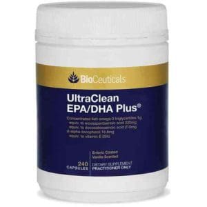 Bioceuticals Ultraclean EPA/DHA Plus 240 Capsules Omega - 3 Odourless Fish Oil