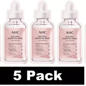 AHC Pack Of 5 X 28G Natural Essential Mask Aqua Brightening Brand New