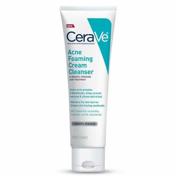 CeraVe Acne Treatment Foaming Cream Face Cleanser 4% Benzoyl Peroxide 150 mL NEW Gallery Image 0