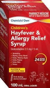 Chemists' Own Children S Hayfever Relief Syrup 100ml Generic Of Aerius Syrup