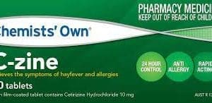 Chemists' Own C - Zine 10mg 70 Tablets Generic For Zyrtec