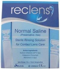3* Reclens Normal Saline 15ml X 15 Ampules