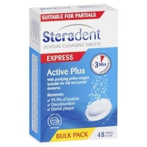 Steradent Active Plus Denture Cleanser Tablets Pack Of 48