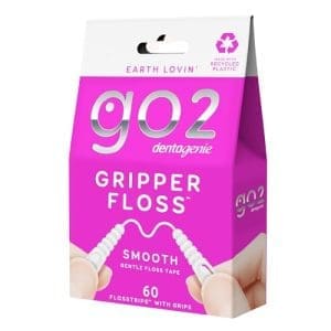 Dental Floss GO2 Dentagenie Gripper Smooth Floss - 60 Flosstrips with Grips - Image 4