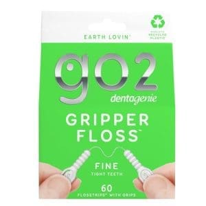 Dental Floss GO2 Dentagenie Gripper Fine Floss - 60 Flosstrips with Grips - Image 3