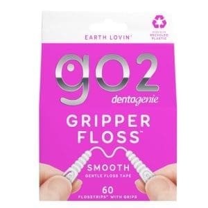 Dental Floss GO2 Dentagenie Gripper Smooth Floss - 60 Flosstrips with Grips - Image 3