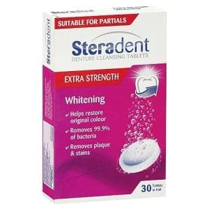 Steradent Denture Cleaning Tablets Extra Strength Intensive Whitening Count Of 30