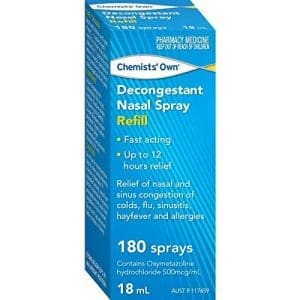 Chemists' Own Decongestant Nasal Spray Refill 18ml Generic Of Drixine