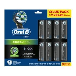 Oral - B Crossaction Brush Head Refill 8 Pack - Black