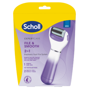 Scholl Expert Care 2 - In - 1 Electronic Foot File Superior Hard Skin Removal Super Finish With 1 Roller Head