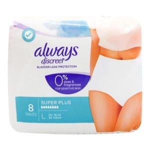 Always Pack Of 8 Discreet Underwear Super Plus Large