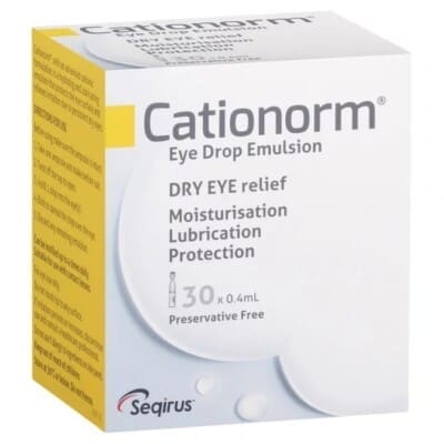 * Cationorm Eye Drops Emulsion Preservative Free 0.4mL x 30 Vials Main Image