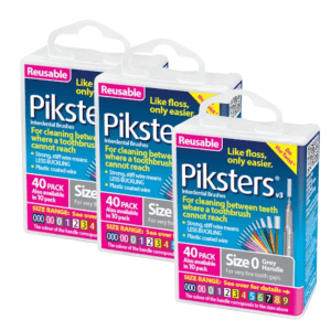 3* Piksters Interdental Brush 40 Pack Size 0 Grey